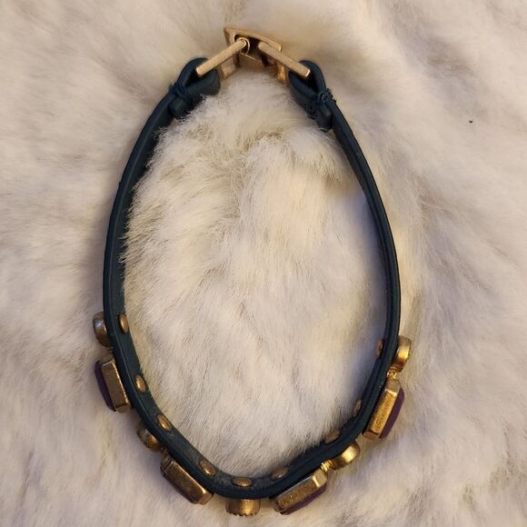 NWOT Lia Sophia blue and purple leather bracelet - Picture 2 of 3